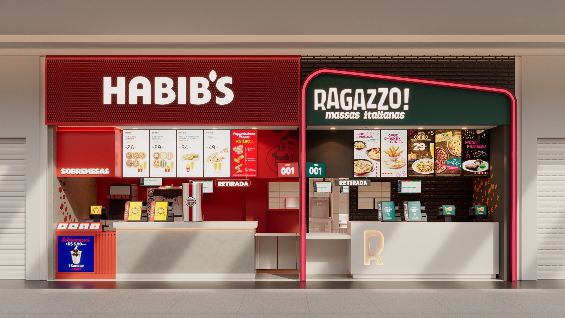 Formato fast shopping Habib's e Ragazzo